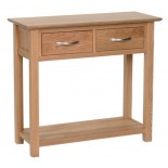Devonshire New Oak 2 Drawer Console Table